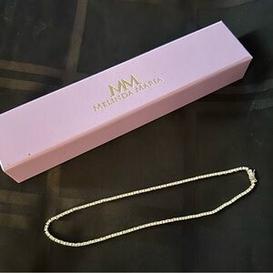 Melinda Maria Tennis necklace white and silverr